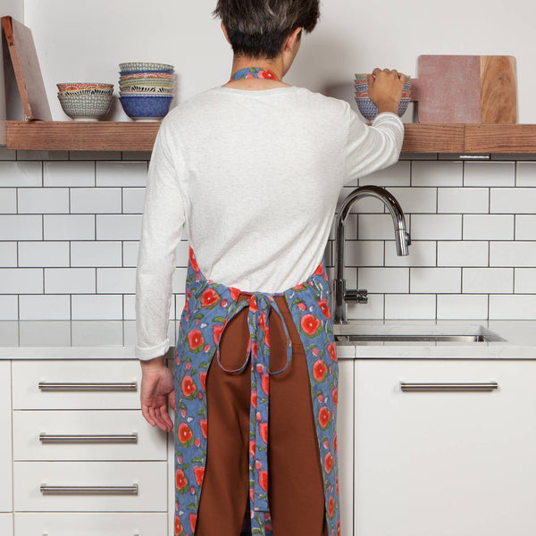 Poppy Block Print Apron