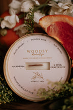 Gardenia & Grapefruit  l  Solid Brass 14oz Soy Candle