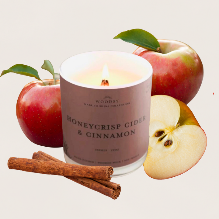 Honeycrisp Cider & Cinnamon- Gold Lid Candle /12oz/ WoodWick/ Soy