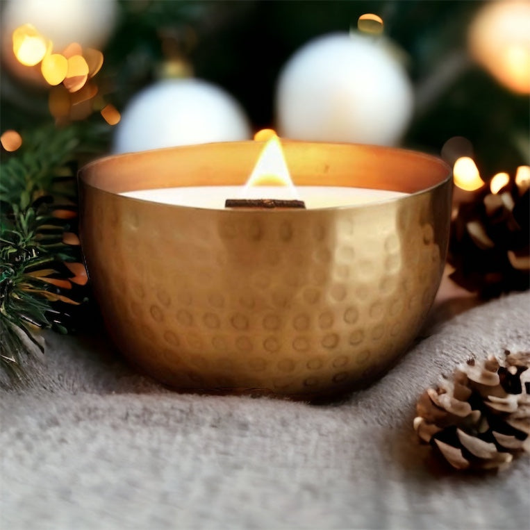 Juniper & Balsam Fir  l  Solid Brass 14oz Soy Candle