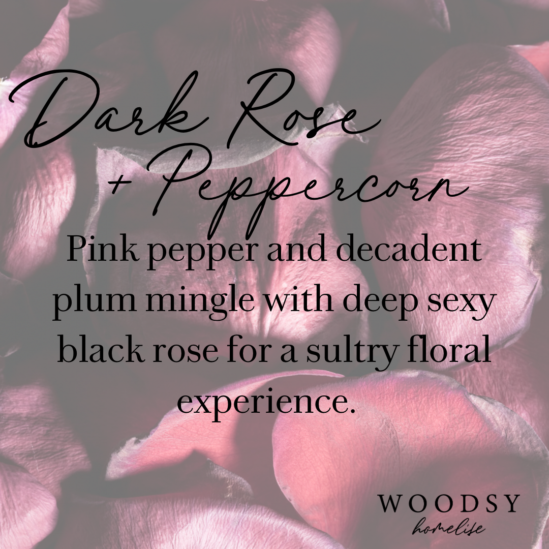 Dark Rose & Peppercorn  l  Solid Brass 14oz Soy Candle