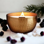 Blackberry & Saffron  l  Solid Brass 14oz Soy Candle