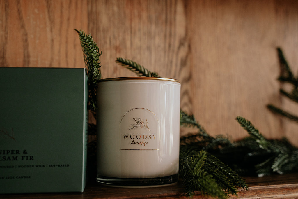 Juniper & Balsam Fir | Gold Lid & Boutique Box 12oz Candle