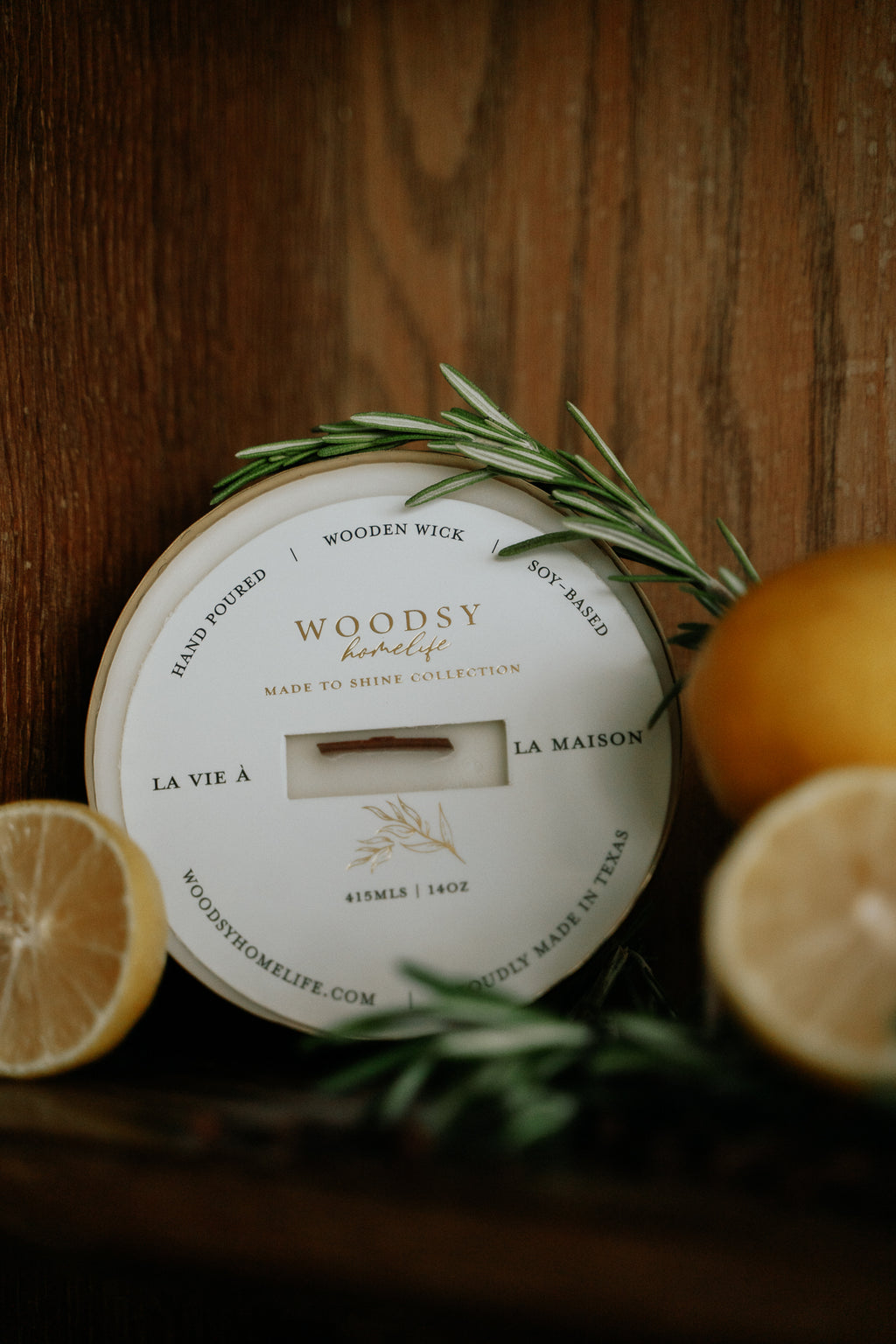 La Vie a la Maison- Solid Brass 14oz Pure Soy Candle