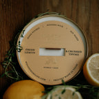 Fresh Lemon & Crushed Thyme   l  Solid Brass 14oz Soy Candle