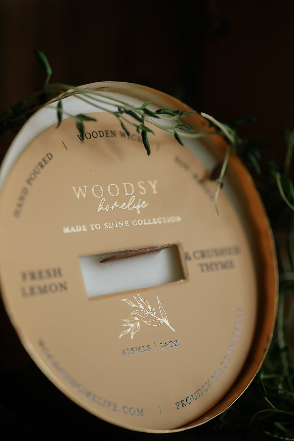 Fresh Lemon & Crushed Thyme   l  Solid Brass 14oz Soy Candle