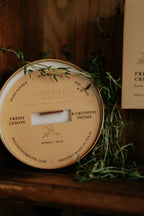Fresh Lemon & Crushed Thyme   l  Solid Brass 14oz Soy Candle