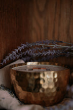 French Linens & Lavender  l  Solid Brass 14oz Soy Candle