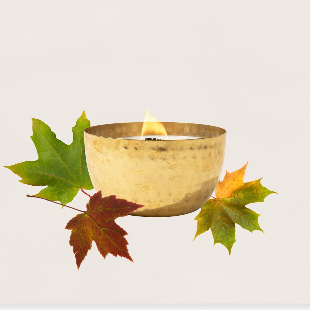Maple Cream & Chai   l  Solid Brass 14oz Soy Candle