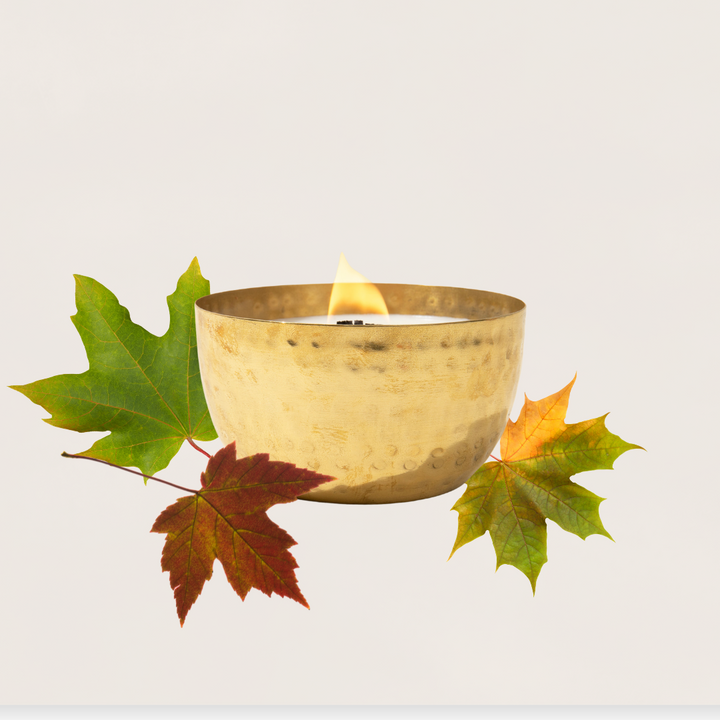 Maple Cream & Chai - 14oz Candle |  Brass Brilliance Bowl