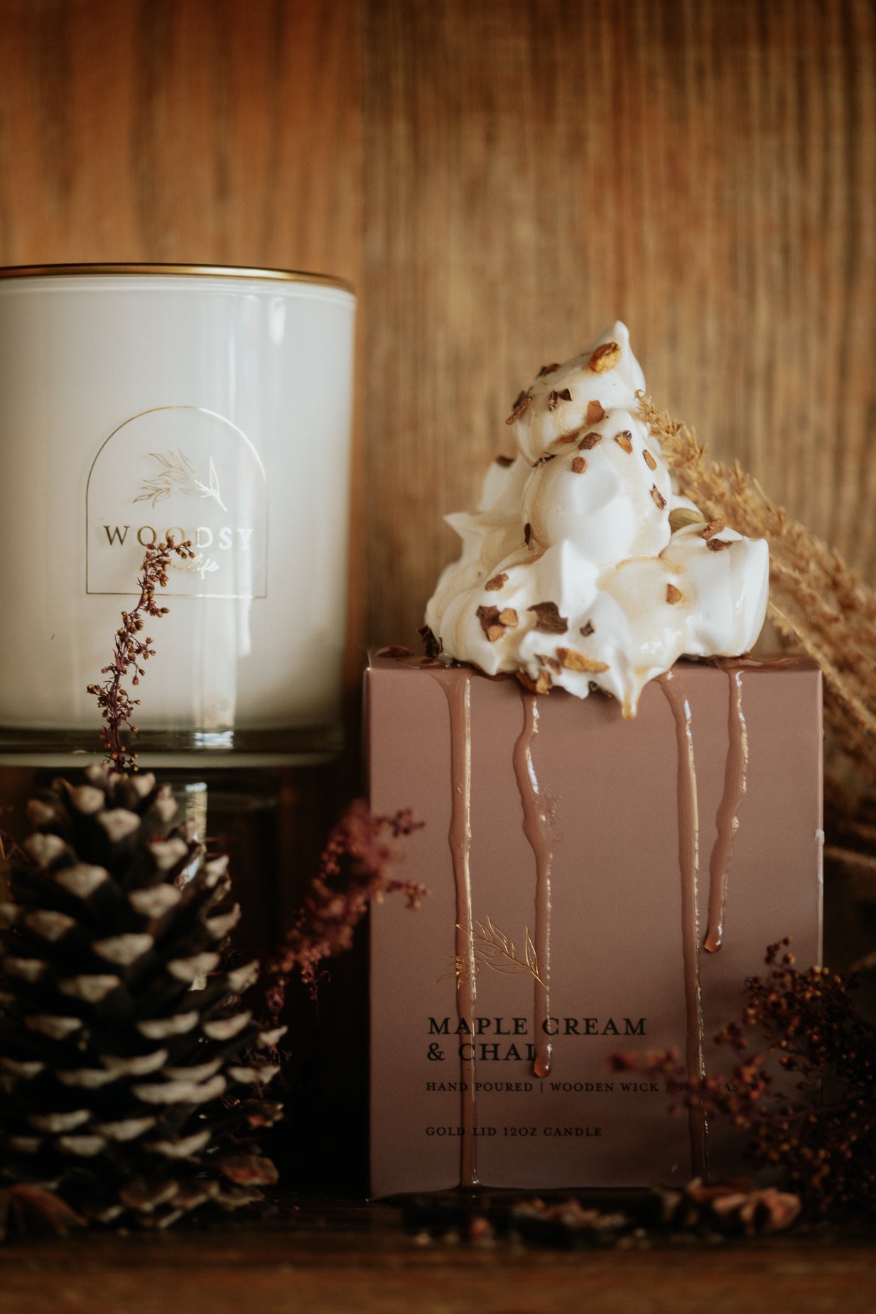Maple Cream & Chai l Gold Lid Candle & Boutique Box