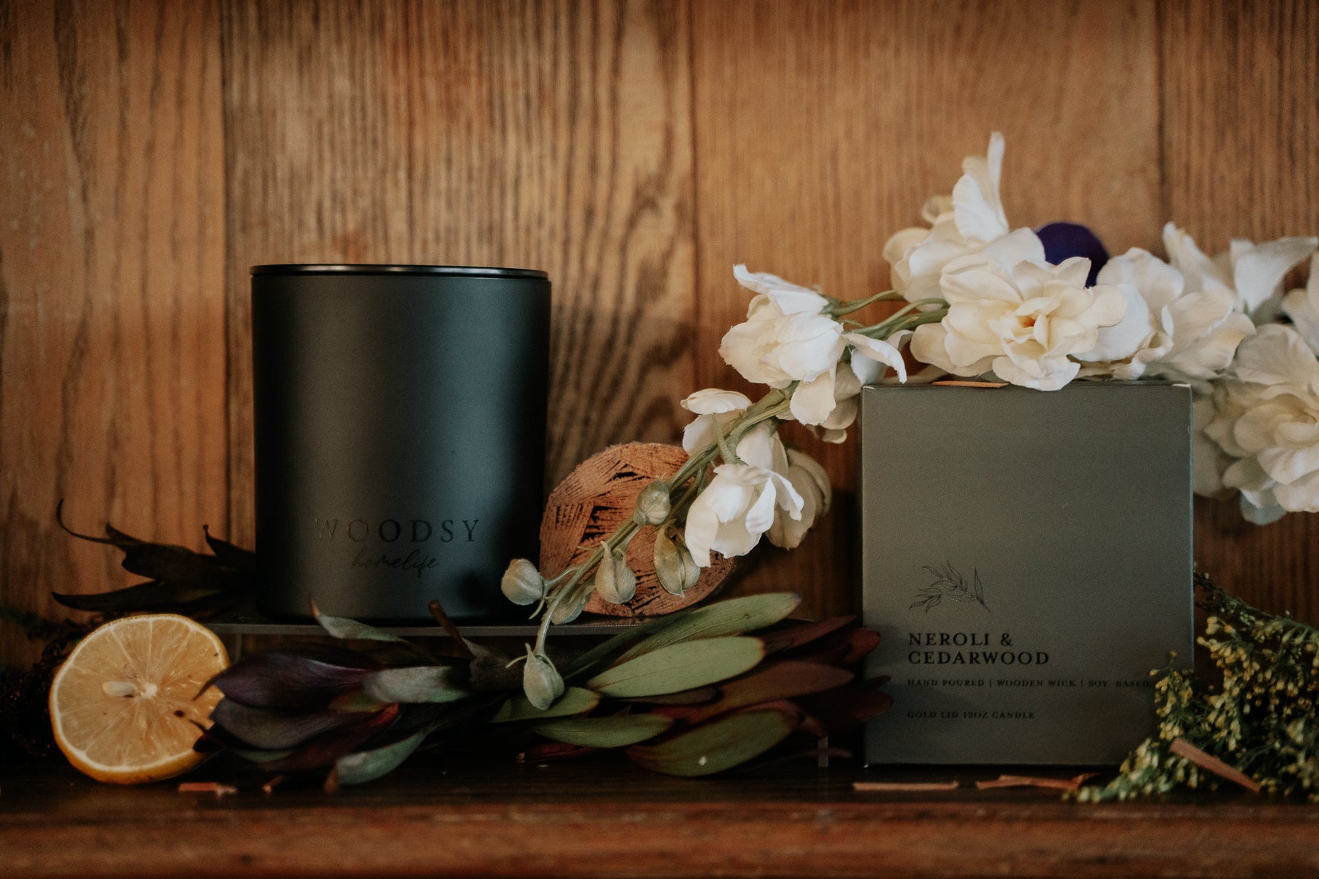 Neroli & Cedarwood - 12oz | Black Lid Boxed Candle