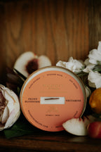 Peony Blossoms & Nectarine  l  Solid Brass 14oz Soy Candle