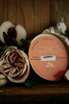 Peony Blossoms & Nectarine  l  Solid Brass 14oz Soy Candle