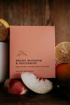 Peony Blossom & Nectarine l Gold Lid Candle & Boutique Box