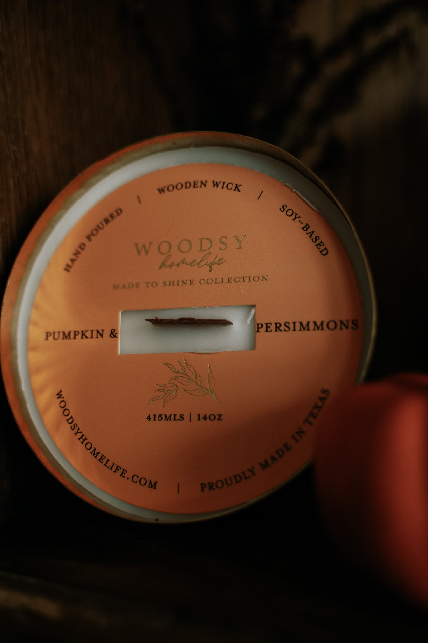 Pumpkin & Persimmons  l  Solid Brass 14oz Soy Candle