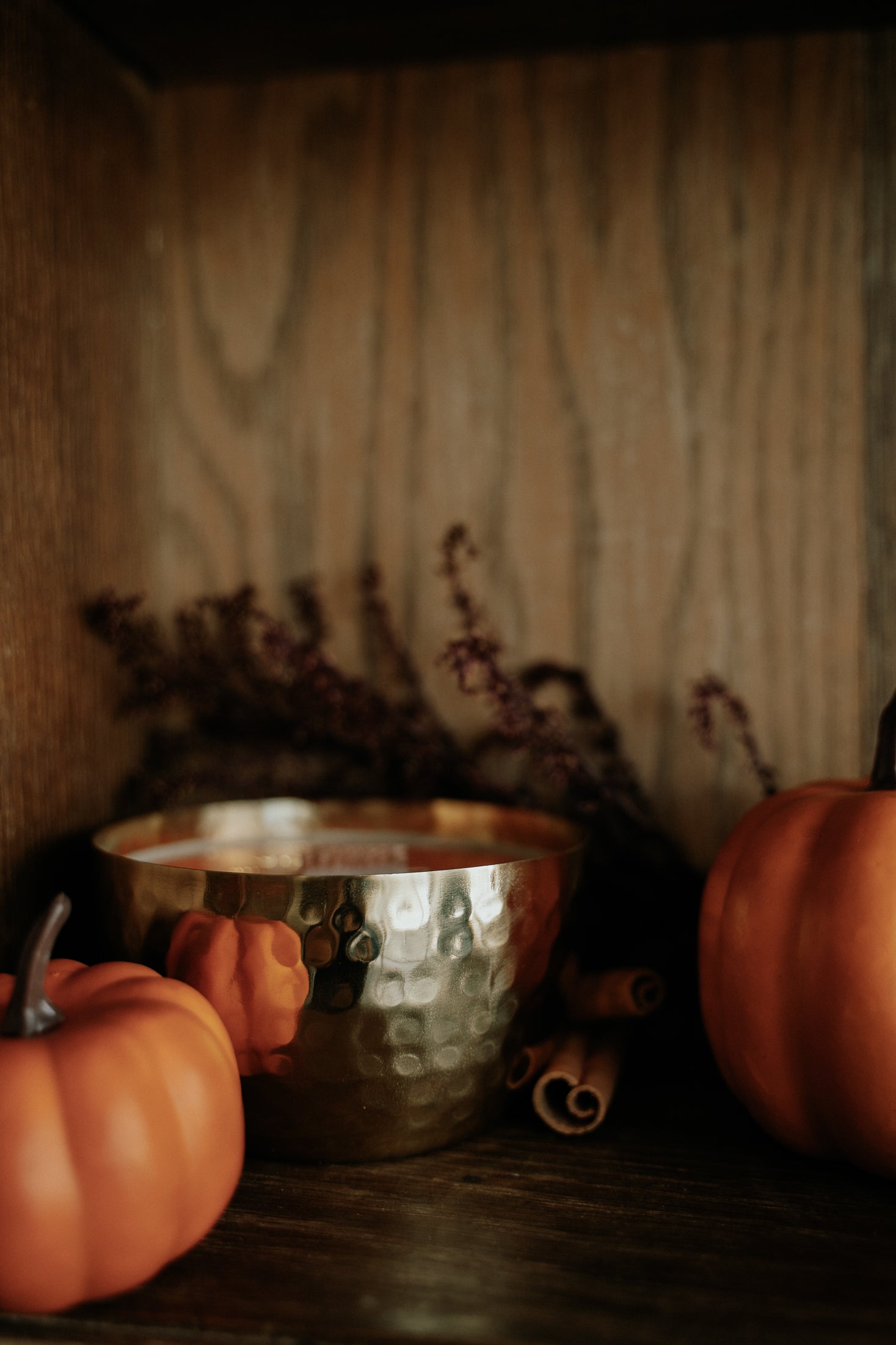 Pumpkin & Persimmons  l  Solid Brass 14oz Soy Candle