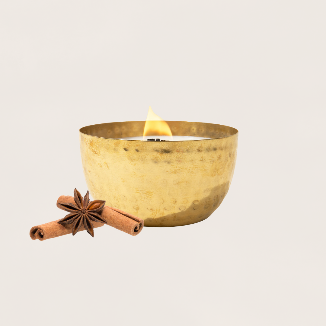 Raw Cinnamon & Cloves  l  Solid Brass 14oz Soy Candle