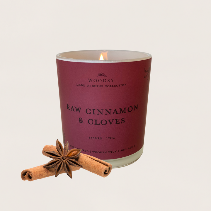 Raw Cinnamon & Cloves - 12oz Soy Candle | Wooden Wick