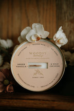 Sheer Vanilla & Wild Orchid  l  Solid Brass 14oz Soy Candle