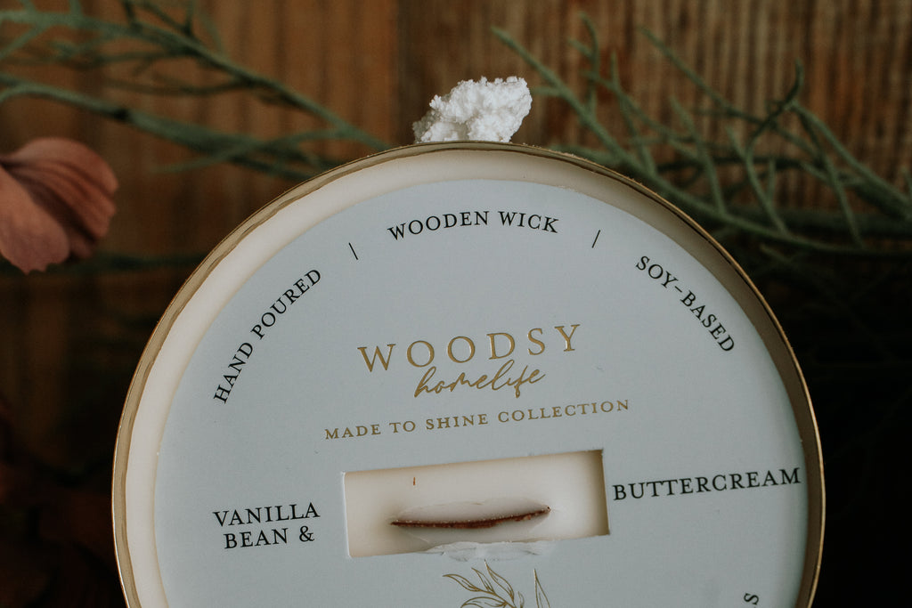 Vanilla Bean & Buttercream  l  Solid Brass 14oz Soy Candle