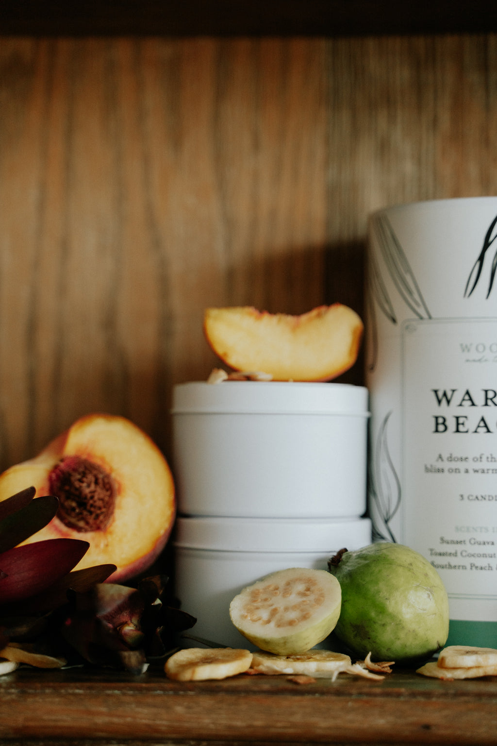 Warm & Beachy | 3 x 6oz Candle Gift Set | Toxin Free & Wooden Wick