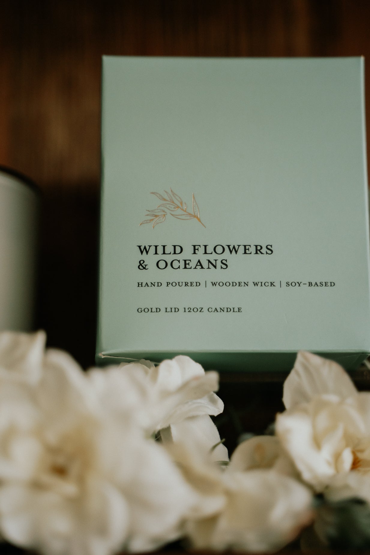 Wild Flowers & Oceans l Gold Lid Candle & Boutique Box