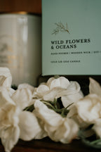 Wild Flowers & Oceans l Gold Lid Candle & Boutique Box