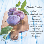 Woodland Plum & Amber - 12oz | Wooden Wick Soy Candle with Wood Lid